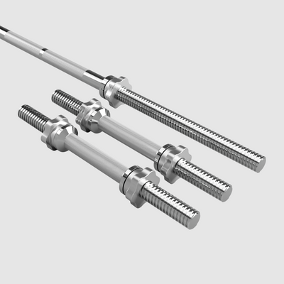 CHROME THREADED BAR, DUMBBELL HANDLE, & COLLAR FOR 110 LB SET