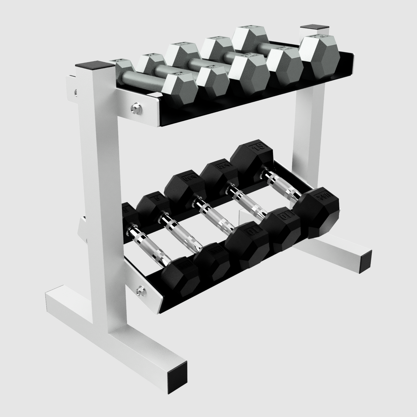 Miniature 2 tier, 5 pair Dumbbell Rack