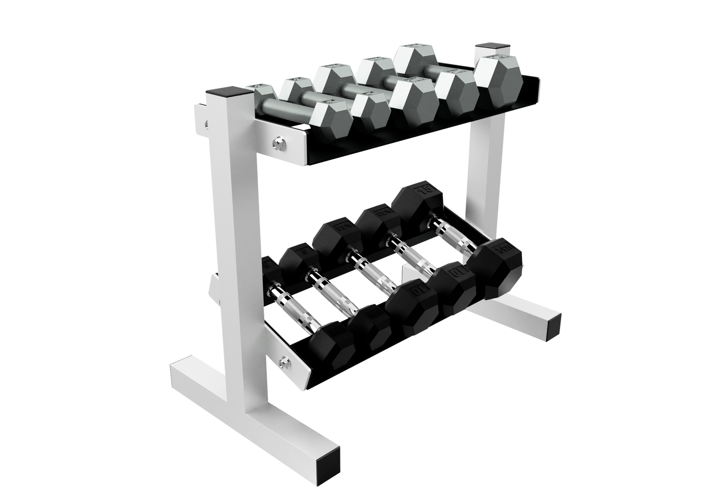Miniature 2 tier, 5 pair Dumbbell Rack – Troy Barbell & Fitness