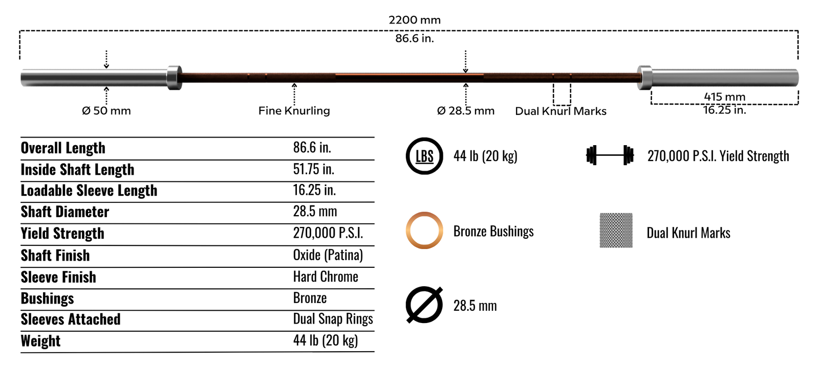 【OTUR】ストレートバー180cm 新品・送料無料】ストレートバー 180cm 50mm対応 カラー付き