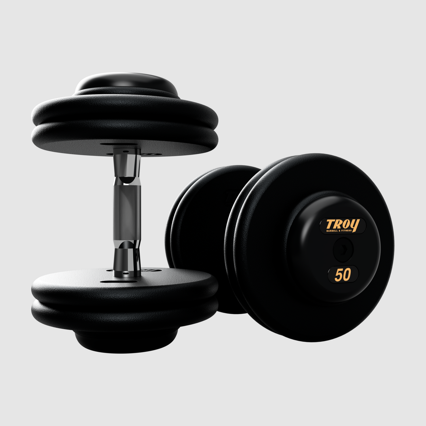 TROY Pro Style Dumbbells - black textured