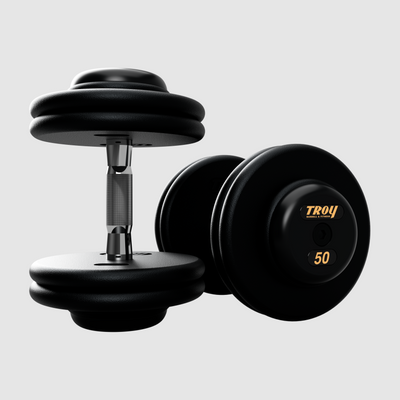 TROY Pro Style Dumbbells - black textured
