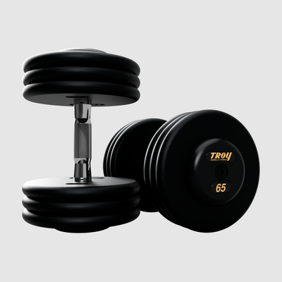 TROY Pro Style Dumbbells - black textured
