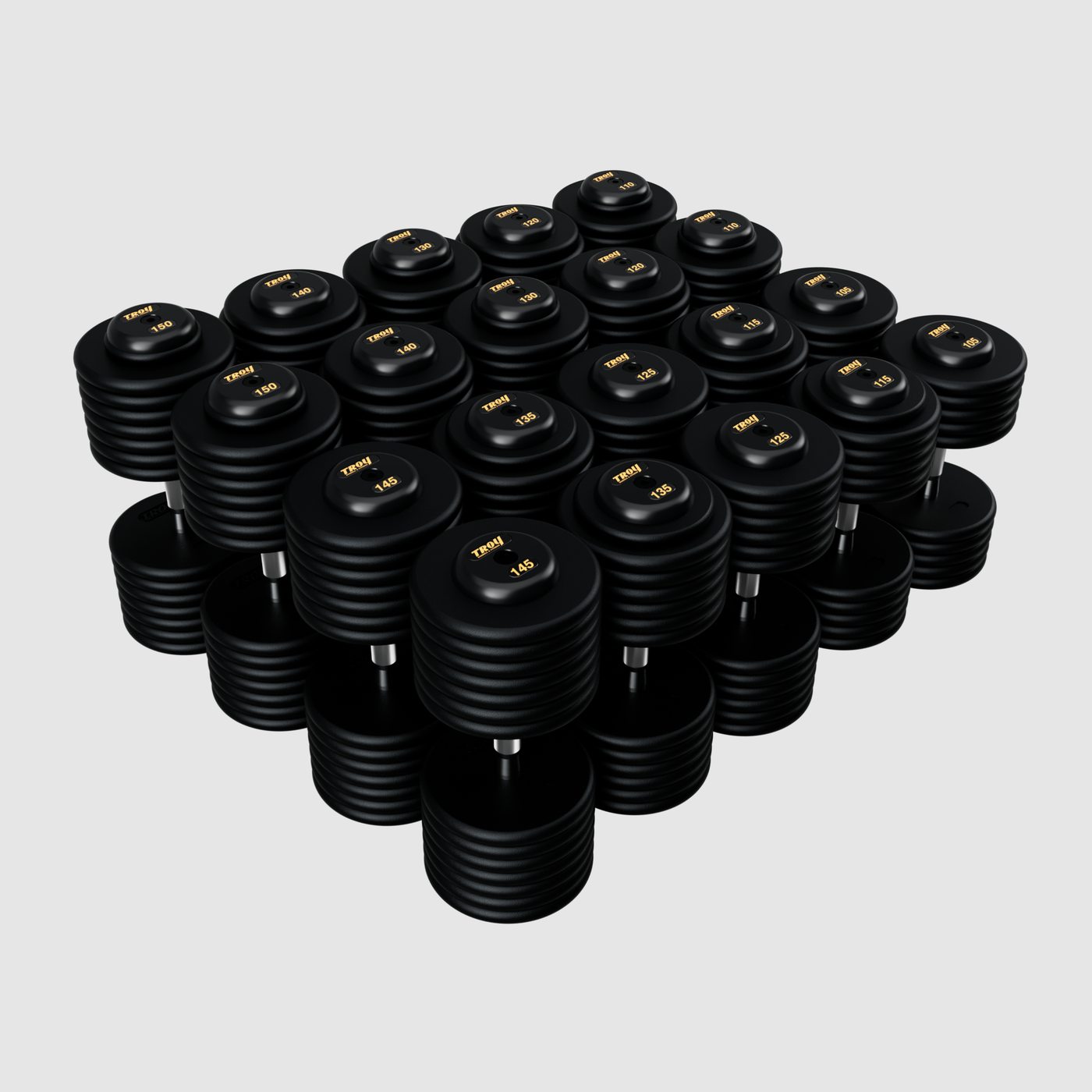 TROY Pro Style Dumbbells - black textured
