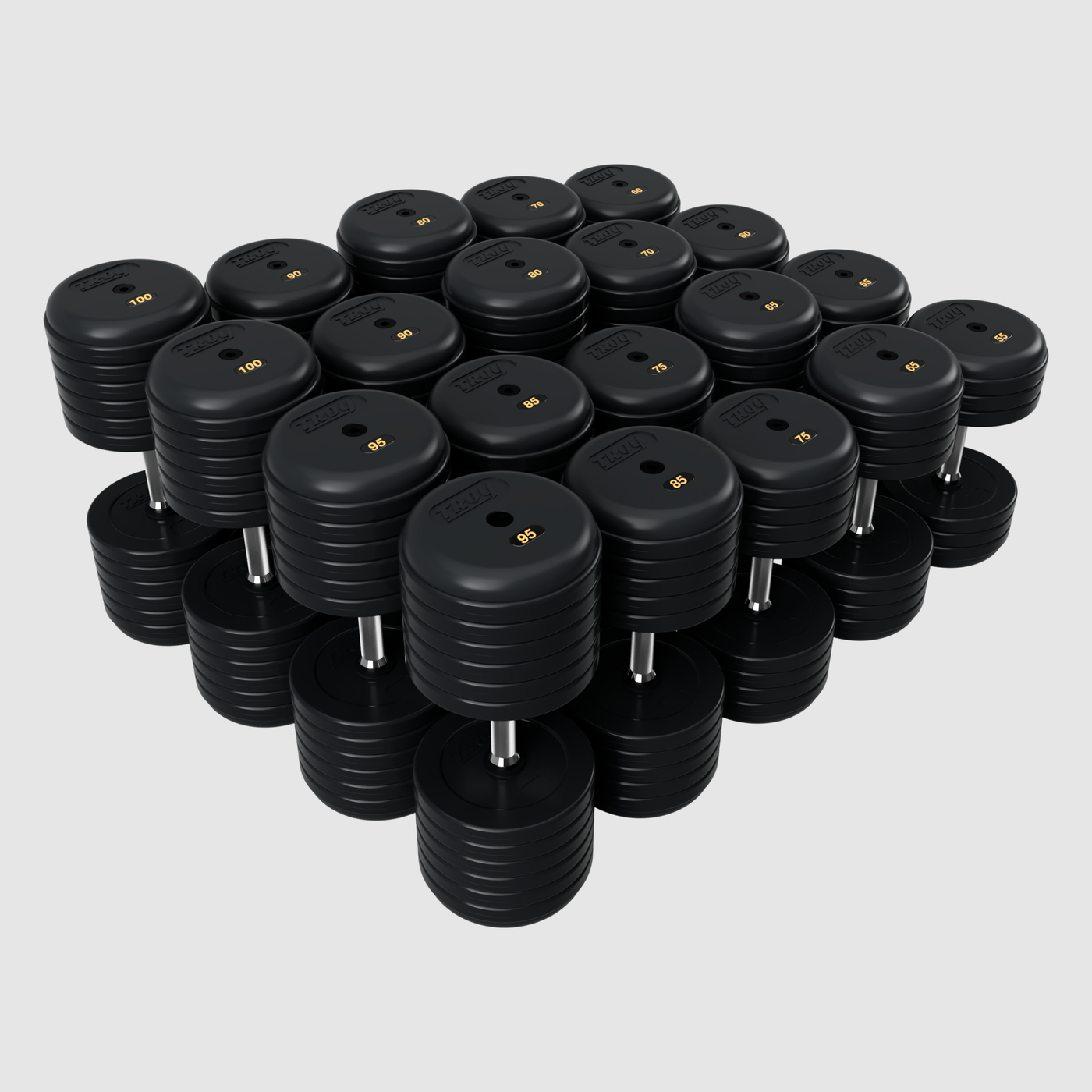 TROY Pro Style Dumbbells - Rubber Encased