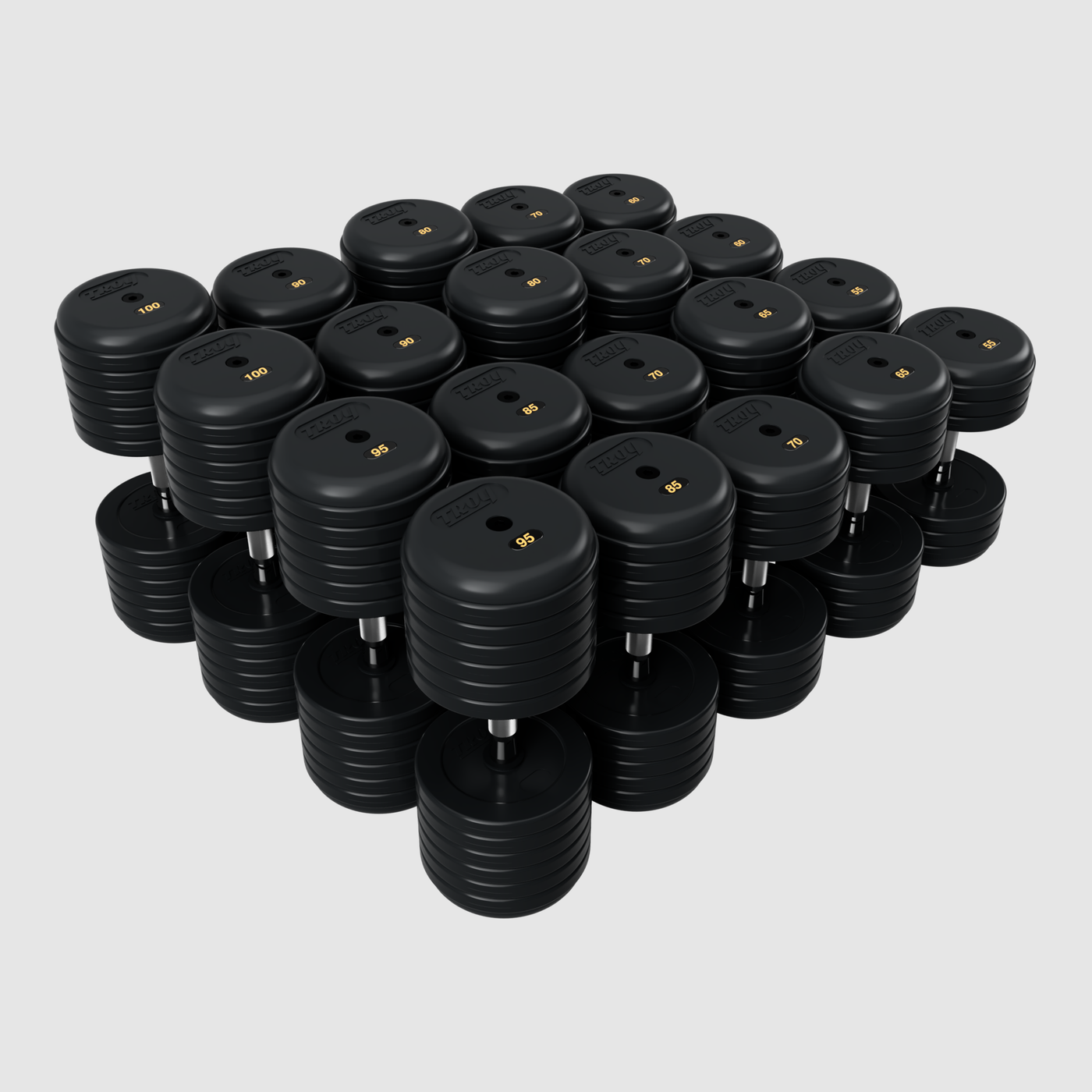 TROY Pro Style Dumbbells - Rubber Encased