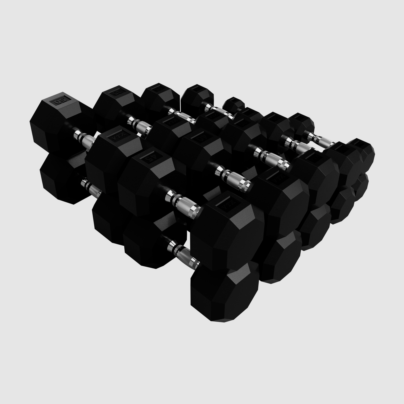 8-SIDED URETHANE DUMBBELL SET 5 LB - 50 LB