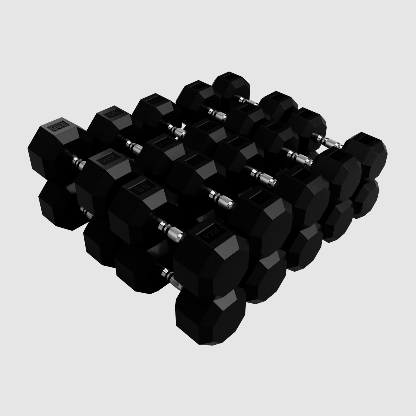 8-SIDED URETHANE DUMBBELL SET 55 LB - 100 LB