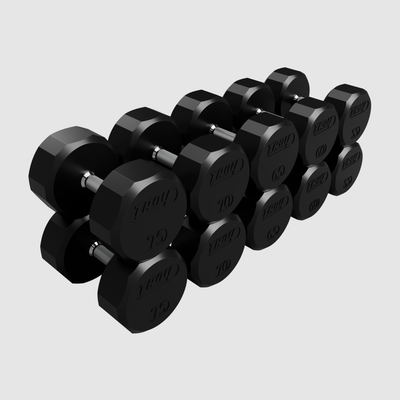 12 Sided Rubber Dumbbell