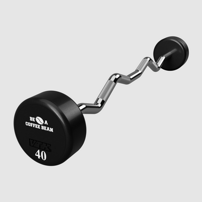 VTX Round Urethane Fixed EZ Curl Barbell - Logo